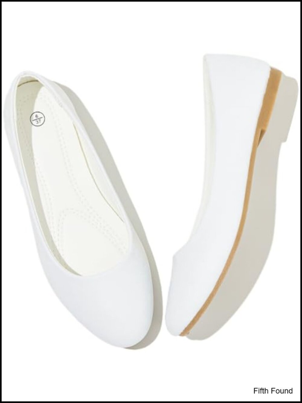 Women's PU Leather Ballet Flats Slip On Round Toe Memory Foam Insole
